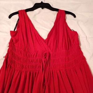 Allen B Red Batwing Dress